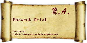 Mazurek Ariel névjegykártya